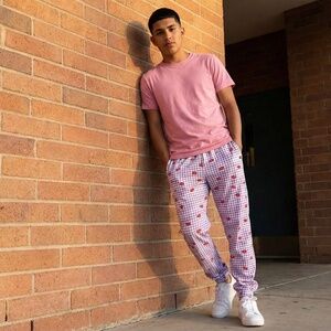 Lips on Plaid Unisex Lounger Pants